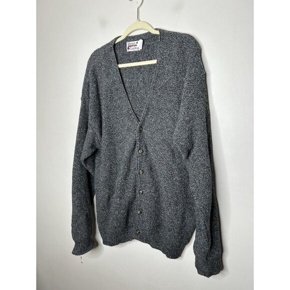 Penn’s Landing Knit Cardigan Sweater Mens Gray Button Down Vintage Size XL - Picture 2 of 6
